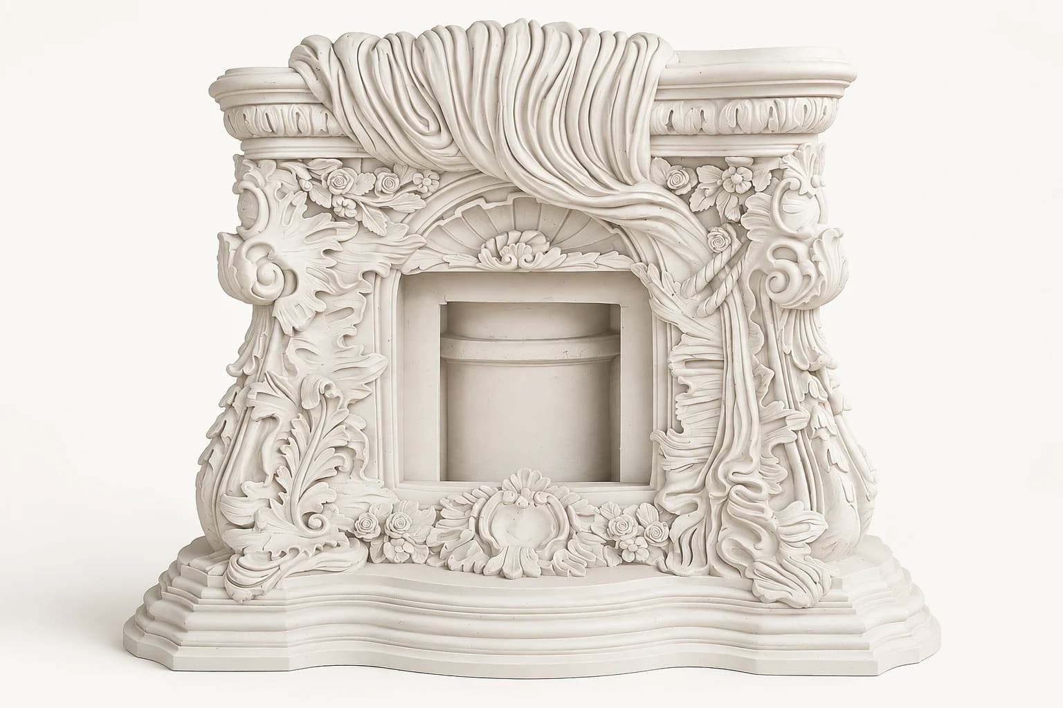 Draped Acanthus Fireplace Surround
