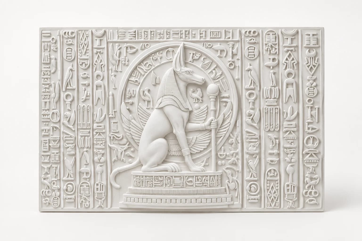 Anubis Hieroglyphic Wall Relief